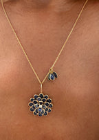 Blue Sapphire Flower Necklace