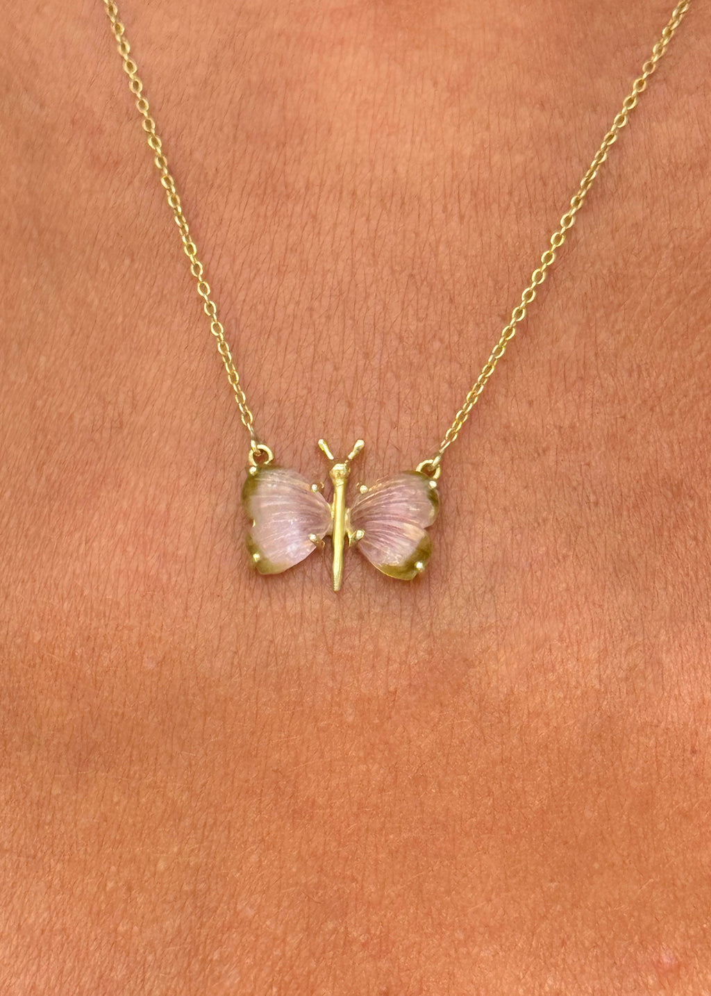 Tourmaline Butterfly Necklace - exclusive online