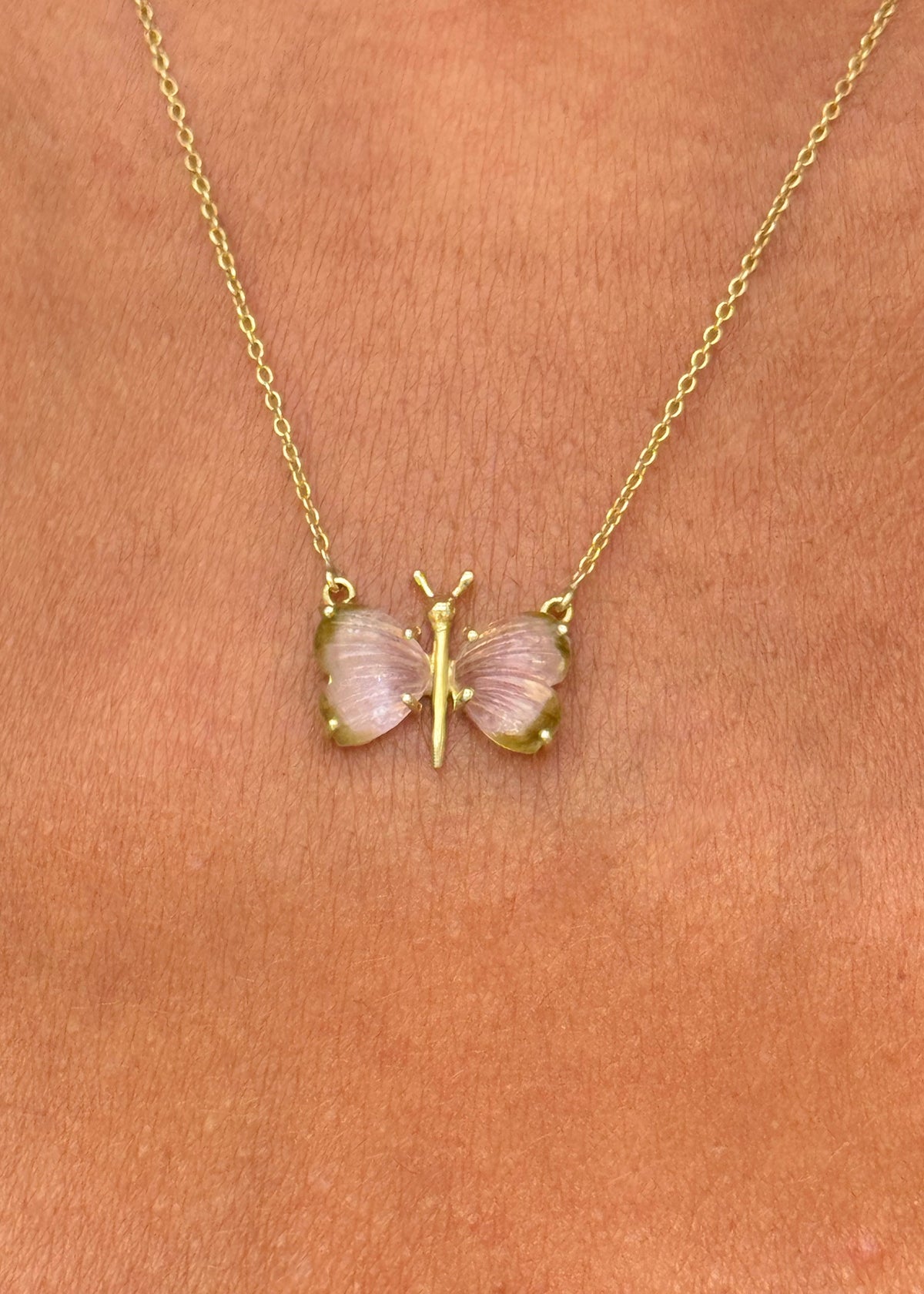 Tourmaline Butterfly Necklace - exclusive online