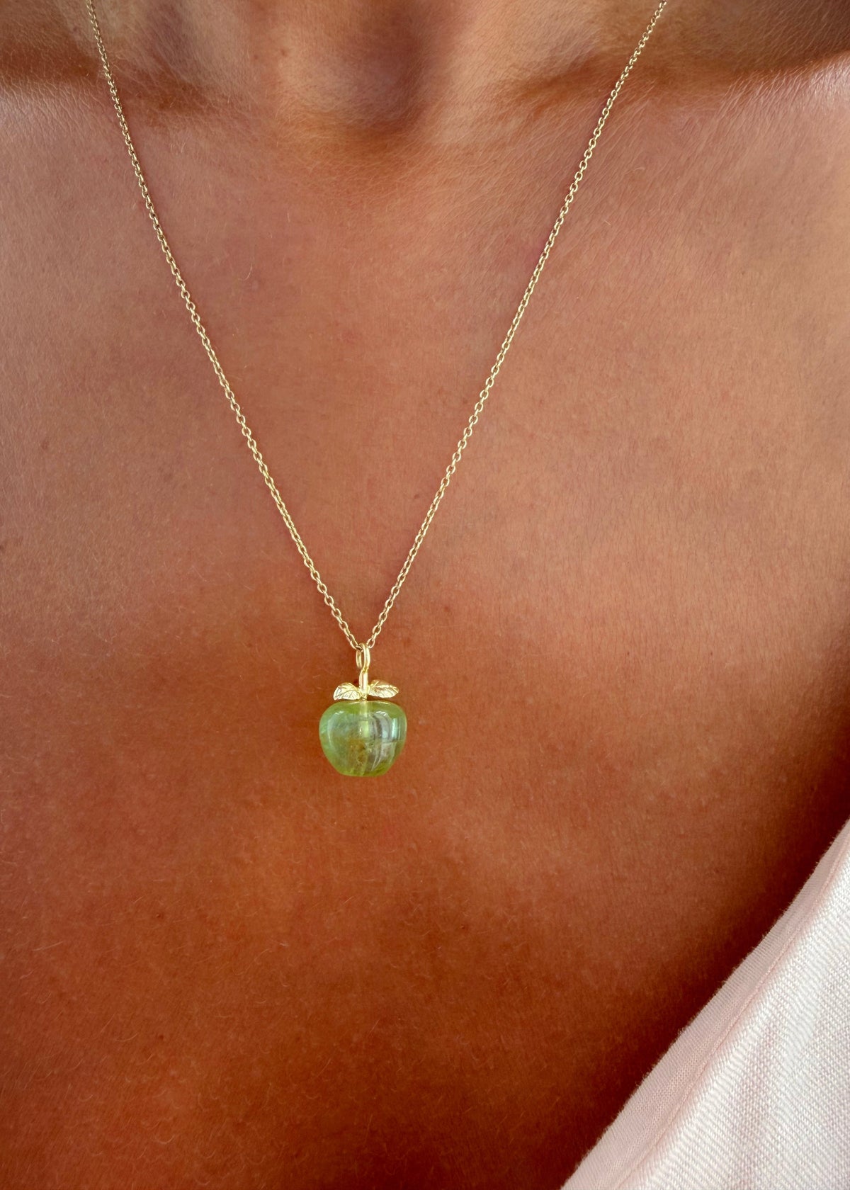 Green Tourmaline Apple Necklace - exclusive online