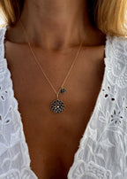 Blue Sapphire Flower Necklace