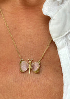 Tourmaline Butterfly Necklace - exclusive online