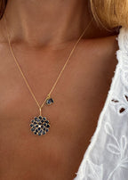 Blue Sapphire Flower Necklace
