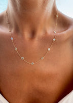 Polki Diamond Necklace and Howlite Turquoise Pendant