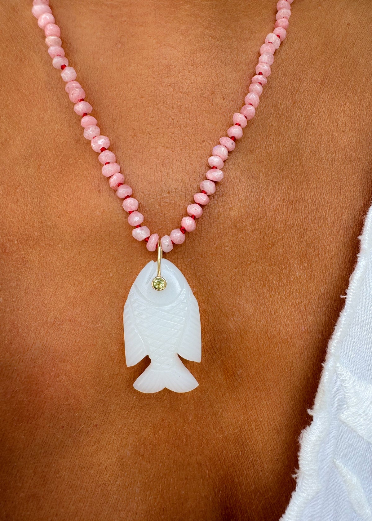 White Chalcedony Fish
