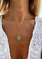 Blue Topas Flower Necklace