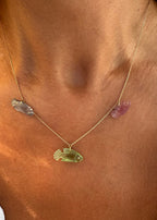 Three Tourmaline Fish Necklace